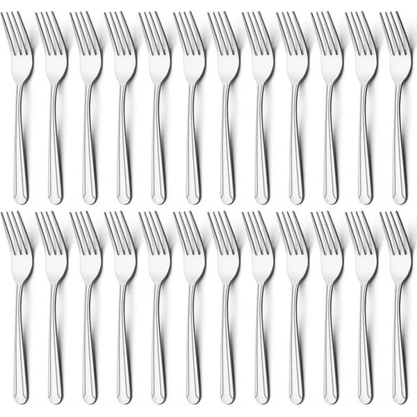 Bestdin 24 Pieces Forks Set, 8.2" Stainless Steel Dinner Forks Silverware, Pattern Design Mirror Polished Table Forks, Dishwasher Safe, Flatware Forks Use for Home, Kitchen or Restaurant EasyOptionXY LLC