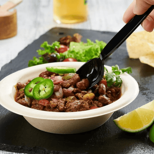 Comfy Package Basic Plastic Spoons Heavy Duty Disposable Utensils, Black 100-Pack EasyOptionXY LLC