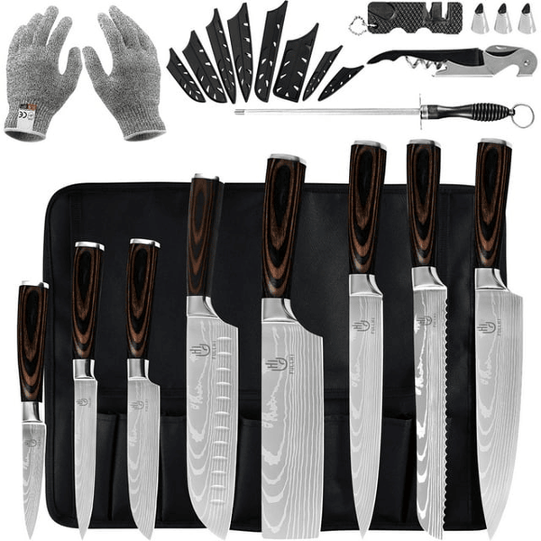 FULLHI Knife Set, 14pcs Japanese Chef Knife Set, Premium German Stainless Steel Kitchen Knife Set EasyOptionXY LLC