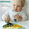 Grabease Baby and Toddler Self-Feeding Utensils ¨C Spoon and Fork Set for Baby-Led Weaning ¨C Made of Non-Toxic Plastic ¨C Featuring Protective Barriers to Prevent Choking and Gagging EasyOptionXY LLC