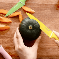 Hecef 6 Piece Kitchen Knife Set, Colorful Coated Stainless Steel Knives with Blade Guards EasyOptionXY LLC