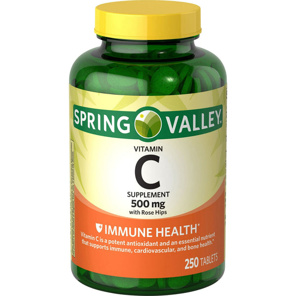 Spring Valley Vitamin C Supplement with Rose Hips; 500 mg; 250 Count EasyOptionXY LLC