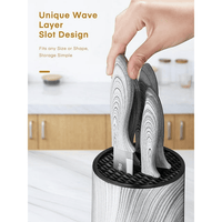 D.Perlla Knife Set, 6 Pieces Stainless Steel Cutlery Knife Set with Detachable Round Knife Block, Chef Knife, Bread Knife, Paring Knife, Cooking Knife, White EasyOptionXY LLC