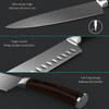Professional 8" Kitchen Chef Knife and Santoku Cutter Germany 1.4116 Stainless Steel with Wood Handle EasyOptionXY LLC