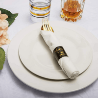 Serves 12 Gold Plastic Silverware Set for 40th Birthday Party Supplies, Cheers to 40 Years Disposable Cutlery Flatware with Napkin EasyOptionXY LLC