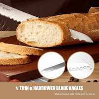 KUNIFU Serrated Bread Knife for Homemade Bread, High Carbon Stainless Steel Sharp Blade Cake Knife EasyOptionXY LLC