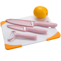 MAXFAVOR Pink 3pcs Blade Sharp Ceramic Kitchen Knife Set Chef Knives 4" 6" + Peeler Cutlery +Covers EasyOptionXY LLC
