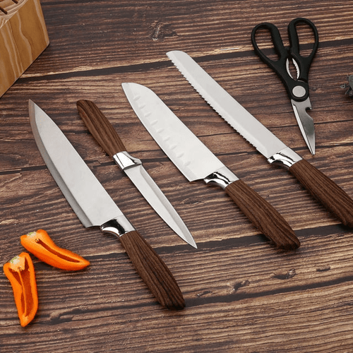 Knife Set, 15 Pcs Knife Sets for Kitchen with Block, High Carbon Stainless Steel Block Knife Set with 6 Serrated Steak Knives, Professional Chef Knife Set for Kitchen EasyOptionXY LLC