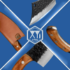 XYJ 6.2 Inch Kitchen Chef Knife Cutting Butcher Knives High Carbon Steel Slicing Cleavers For Meat Vegetable FULL TANG Cooking Tool With Carrying Leather Sheath EasyOptionXY LLC