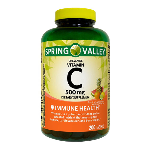 Spring Valley Vitamin C Chewable Tablets Dietary Supplement; 500 mg; 200 Count EasyOptionXY LLC