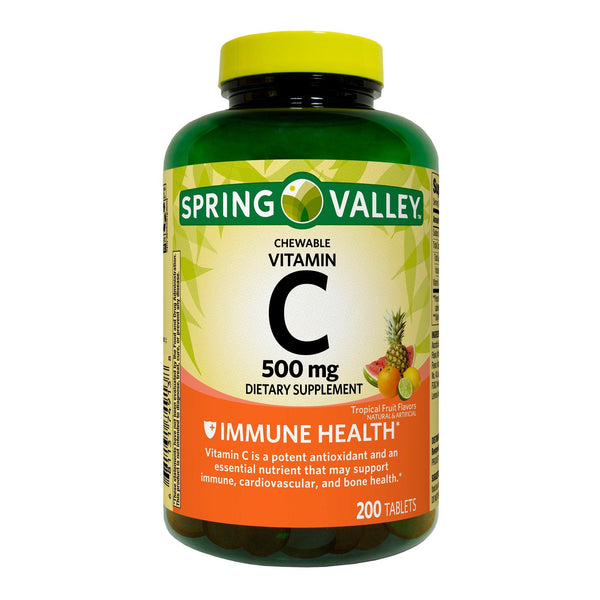 Spring Valley Vitamin C Chewable Tablets Dietary Supplement; 500 mg; 200 Count EasyOptionXY LLC
