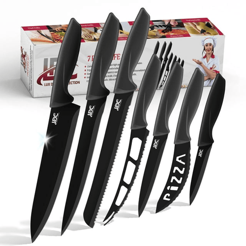 Lux Decor Collection Kitchen Knife Set 7 Pieces Stainless Steel EasyOptionXY LLC