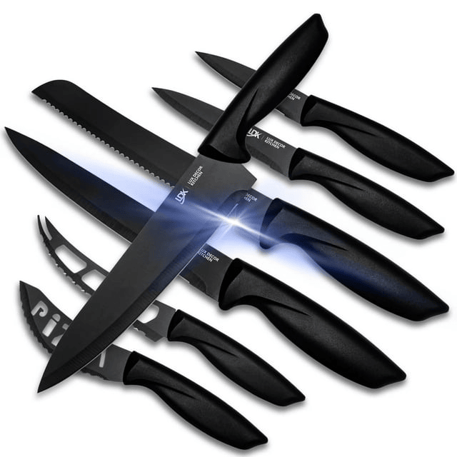 Lux Decor Collection Kitchen Knife Set 7 Pieces Stainless Steel EasyOptionXY LLC