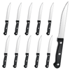 Bestdin Steak Knives, 10 Pieces 4.5" Long Blade Stainless Steel Serrated Steak Knife Set, Dishwasher Safe, Black Serrated Edge Steel Utility Knives Steakhouse Cutlery Utensil Dinner Knives EasyOptionXY LLC