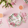 144 Piece Vintage Style Tea Party Supplies with Pink Floral Paper Plates, Napkins, Cups, and Cutlery, Disposable Tableware Set for Girls Baby Shower, Wedding, Serves 24 EasyOptionXY LLC