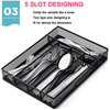 5 Component Utensil Drawer Organizer Cutlery Tray Silverware Flatware Storage Divider for Kitchen, Mesh Wire Metal Flatware Storage EasyOptionXY LLC