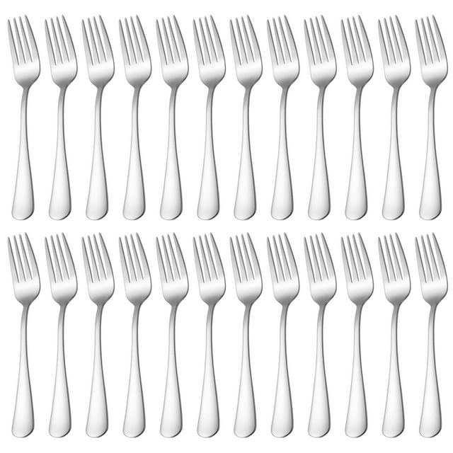 Cibeat Dinner Forks Set 24pcs Mirror Polished Stainless Steel Silverware Forks for Salad, Fruit, Pasta, Steak, Fish, Chicken EasyOptionXY LLC