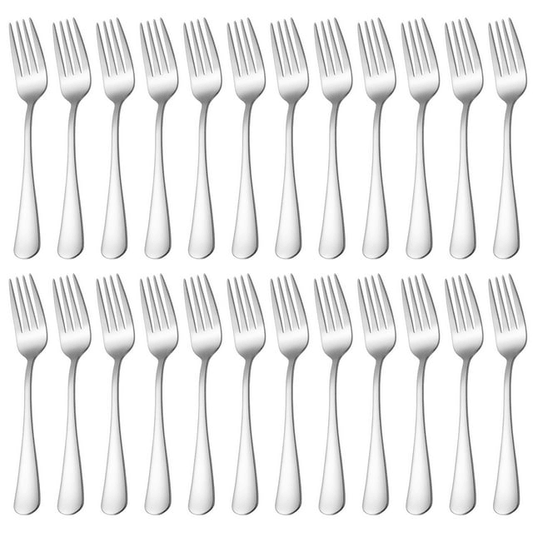Cibeat Dinner Forks Set 24pcs Mirror Polished Stainless Steel Silverware Forks for Salad, Fruit, Pasta, Steak, Fish, Chicken EasyOptionXY LLC
