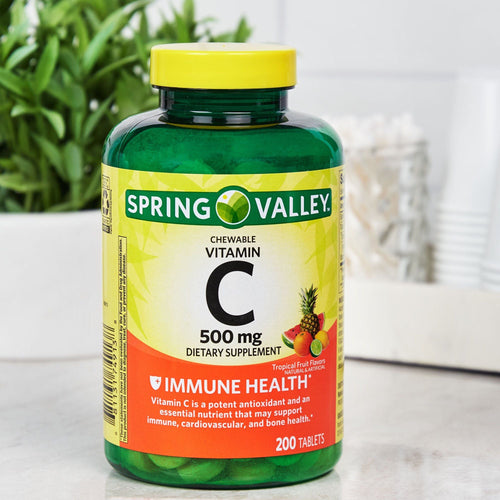 Spring Valley Vitamin C Chewable Tablets Dietary Supplement; 500 mg; 200 Count EasyOptionXY LLC