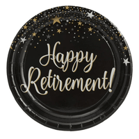 144-Piece Happy Retirement Decorations and Party Supplies with Paper Plates, Napkins, Cups, and Cutlery, Disposable Dinnerware Set for Farewell Celebration, for Men and Women (Serves 24 Guests) EasyOptionXY LLC
