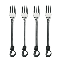 Gourmet Settings Twist N Shout Cocktail Fork, 18/10 Stainless Steel, Set of Four EasyOptionXY LLC