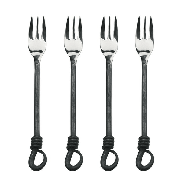 Gourmet Settings Twist N Shout Cocktail Fork, 18/10 Stainless Steel, Set of Four EasyOptionXY LLC
