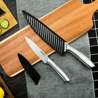 Hecef 5 PCS High Carbon Stainless Steel Kitchen Knife Set with Ergonomic Handle and Blade Covers EasyOptionXY LLC