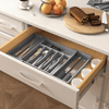 Lifewit Silverware Drawer Organizer, Expandable Utensil Tray for Kitchen, Adjustable Flatware Grey