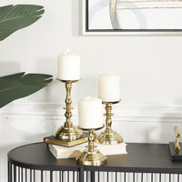 DecMode 3 Candle Gold Aluminum Pillar Candle Holder, Set of 3 EasyOptionXY LLC