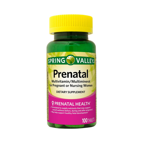 Spring Valley Prenatal Multivitamin/Multimineral Tablets Dietary Supplement; 100 Count EasyOptionXY LLC