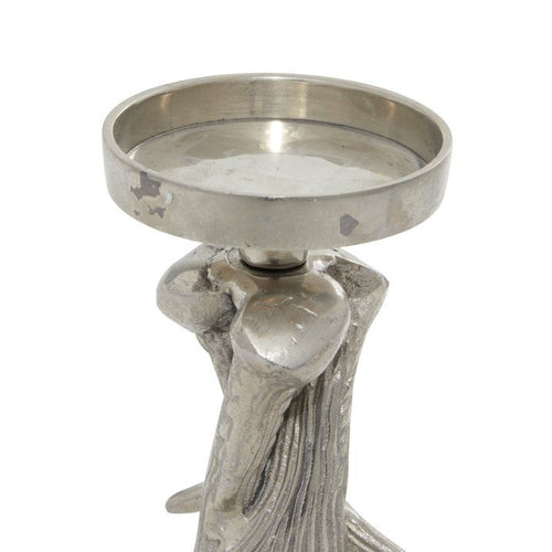 DecMode Silver Aluminum Antler Candle Holder EasyOptionXY LLC