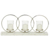 DecMode 3 Holder White Aluminum Pillar Candelabra with Aluminum Accents EasyOptionXY LLC