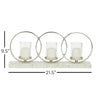 DecMode 3 Holder White Aluminum Pillar Candelabra with Aluminum Accents EasyOptionXY LLC
