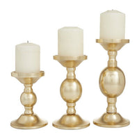 The Novogratz 3 Candle Gold Aluminum Pillar Candle Holder, Set of 3 EasyOptionXY LLC