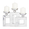 DecMode 3 Candle Silver Stainless Steel Pillar 3 Plate Candle Holder EasyOptionXY LLC