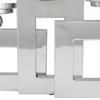 DecMode 3 Candle Silver Stainless Steel Pillar 3 Plate Candle Holder EasyOptionXY LLC
