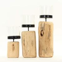 Driftwood Candle Holders Set of 3 EasyOptionXY LLC