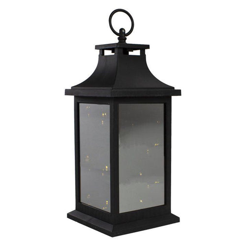 12" Black LED Lighted Battery Operated Lantern with Flickering Light EasyOptionXY LLC