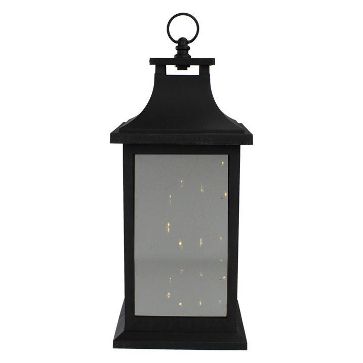 12" Black LED Lighted Battery Operated Lantern with Flickering Light EasyOptionXY LLC