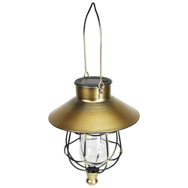 9" Bronze Outdoor Hanging Solar Lantern with Handle EasyOptionXY LLC