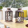 Abble Outdoor ,13'' x 5.5'' x 5.5'' Yard Classic Asymmetrical Plastic Lantern, Bronze, 2 -Pieces EasyOptionXY LLC