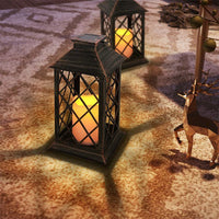 Abble Outdoor ,13'' x 5.5'' x 5.5'' Yard Classic Asymmetrical Plastic Lantern, Bronze, 2 -Pieces EasyOptionXY LLC