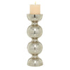 DecMode Silver Metal Handmade Pillar Candle Holder EasyOptionXY LLC