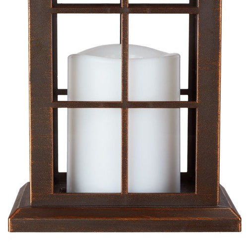 Way To Celebrate Harvest Set Of 2 Wood Color Lanterns- Pumpkin with LED battery candle EasyOptionXY LLC