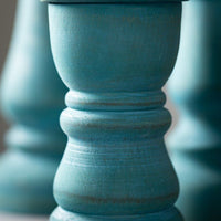 Sullivans Turquoise Wood Pillar Candle Holders Set of 3, 13.25"H, 10"H & 7.5"H Multicolored EasyOptionXY LLC