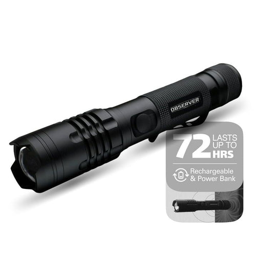 Observer Tools 1000 Lumen LED Rechargeable Flashlight - Power Bank, Dual Power, Magnet, Zoom, Waterproof, Tactical, Professional-Grade Quality EasyOptionXY LLC