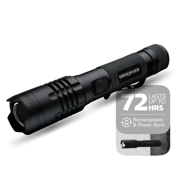 Observer Tools 1000 Lumen LED Rechargeable Flashlight - Power Bank, Dual Power, Magnet, Zoom, Waterproof, Tactical, Professional-Grade Quality EasyOptionXY LLC