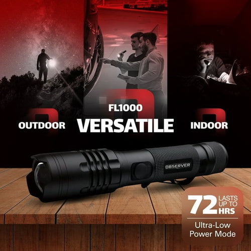 Observer Tools 1000 Lumen LED Rechargeable Flashlight - Power Bank, Dual Power, Magnet, Zoom, Waterproof, Tactical, Professional-Grade Quality EasyOptionXY LLC