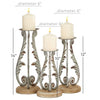 DecMode 3 Candle Silver Metal Candle Holder, Set of 3 EasyOptionXY LLC