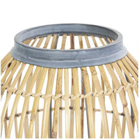 DecMode 16" Handmade Open Frame Brown Bamboo Vase with Blue Metal Accents EasyOptionXY LLC